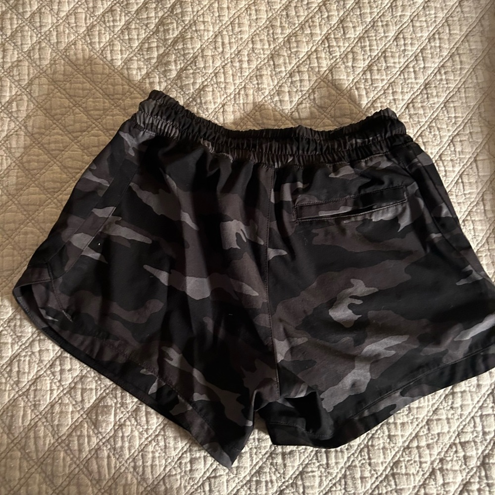 Kids Black & Gray Camo Athletic Shorts